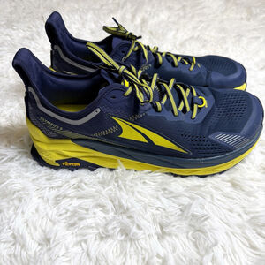 Altra Olympus 5 Mens 12 Hiking Trail Running Shoes Blue Vibram